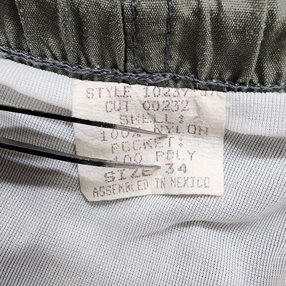 Vintage 80s 90s Stubbies Swim Shorts Mens 34 Pink Gray Drawstring Lined Beach - Picture 6 of 11